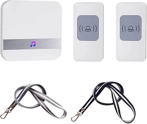 Wireless Pulsante Chiamata Emergenza/Allarme Portatile per Casa Wireless per Anziani,Sistema Allarme Mobile 1 Ricevitore + 2 Trasmettitori per Persone Bisognose,Infermi,Anziani - Honorern