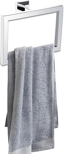 soak Accessorio Bagno Porta Asciugamani con Montaggio a Muro, Design Moderno, Quadrato - Cromato - Honorern