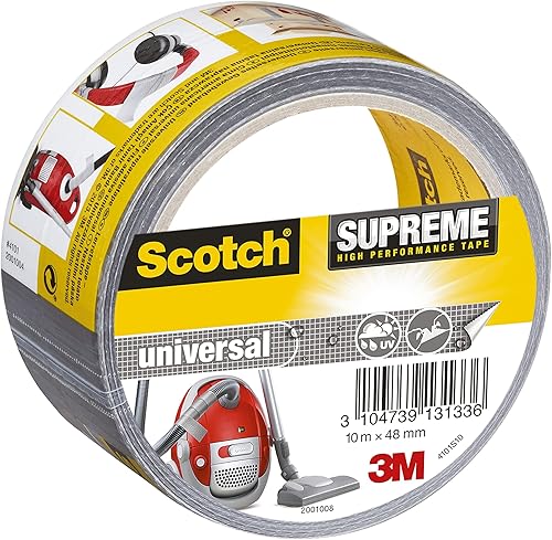 Scotch 4101S10 Nastro Adesivo Telato per Riparare e Rinforzare, Grigio - Honorern