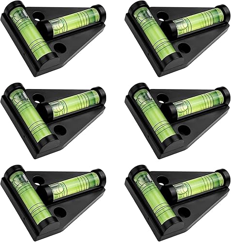 Accessori Camper(6Pcs), Livella Piccola di T, Gonna Bolla Livellatore Nera, Utili D'Aria a Due Vie, Livelle a Bolla per Roulotte, Camper, Mobili, Cornici, Terrazze, Fotocamera, Treppiede - Honorern