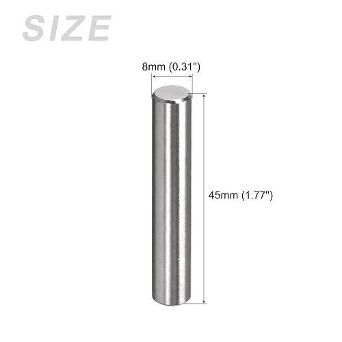 Tassello Perno (8x45mm) 5Pz, 304 Acciaio Inox Scaffale Supporto Pioli Perno Fissaggio Elementi - per Metallo Dispositivi, Mobili Installazione, Industriale, Fai da Te - Honorern