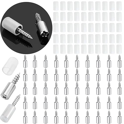 50 Pezzi Supporto Scaffale Armadio per Mensole Perni per Pannelli Perni per Mensole a Vite può Essere Utilizzato su Librerie Vetrine Mobili Credenze e Ripiani Della Dispensa - Honorern