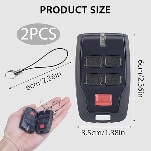 2pcs Telecomando 433,92MHz per Cancelli Automatici, Compatibile con BFT Mitto B RCB2/4 – Controllo a Distanza Ergonomico per Sistemi di Sicurezza e Cancelli Automatizzati - Honorern
