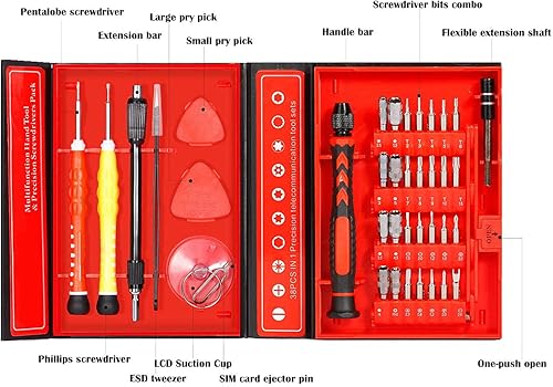 Kuptone 135 in 1 Set di Cacciaviti di Precisione, Kit di Strumenti di Riparazione fai da te per Telefono, Piccolo Cacciavite Bit Kit con Tappetino Magnetico di Memoria (S2 strumento in acciaio) - Honorern