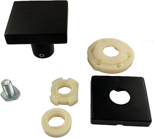 POMO POMOLO PER PORTA in alluminio anodizzato nero F5, ADATTO AL MONTAGGIO SU PORTE BLINDATE E SU PLACCHE, COME CENTROPORTA O COME MANIGLIA Q8 (QUADRATO) - Honorern