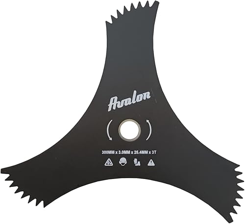 Disco a 3 Punte dentate Universale 300 x 25,4 x 3 mm per decespugliatore, Lama per Tagliare Erba densa, Acciaio da 3 mm - Honorern