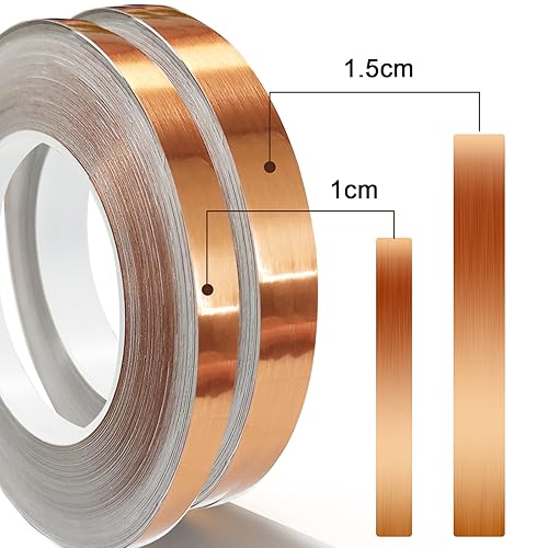 AXYWINBO Nastro Adesivo Decorativo,50m * 1cm Nastro Adesivo Impermeabile del Pavimento dell'autoadesivo della Parete Oro Rosa per il Gabinetto,la Cucina,il Lavandino,l'angolo,Decorazione del Bagno - Honorern