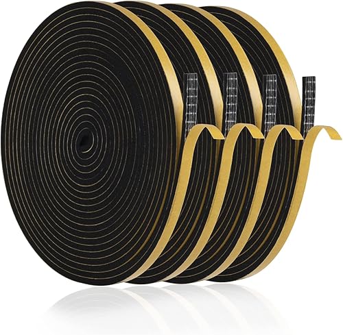 Guarnizione Finestra Adesiva 20m, Guarnizioni Finestre Legno Porta 6x3mm Striscia di Schiuma Isolante Nastro Sigillante per Anti Freddo, Rumore e Collisione (Bianco) - Honorern