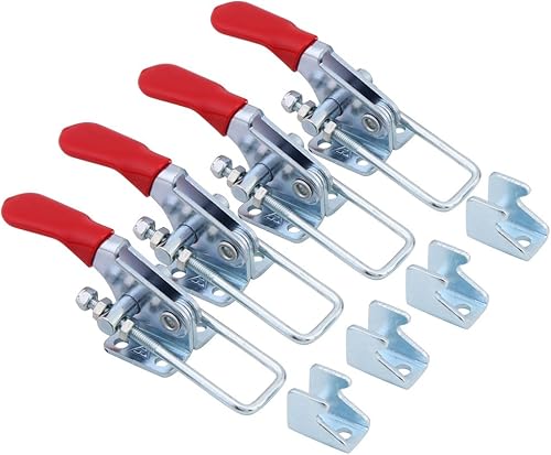 4PCS Toggle Morsetto a Levetta in Metallo Morsetto a Leva Orizzontale a Sgancio Rapido 163 kg Attrezzo Manuale Toggle Clamp Attrezzo a Levetta per Attrezzi Pesanti GH-40323 - Honorern