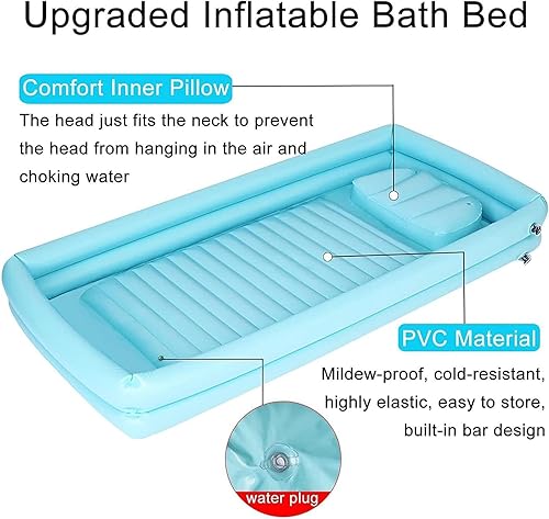 Vasca da bagno gonfiabile portatile per adulti , vasca da bagno gonfiabile medica con la pompa d'aria elettrica, bagno adulto della vasca del PVC in aiuto assistibile del letto per gli anziani, pazien - Honorern