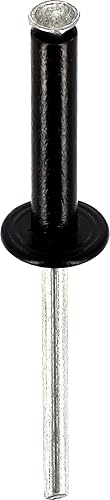 Rivetti Sbocciati Neri per Piastre di Immatricolazione - Diametro 4 mm - Lunghezza 20 mm - Rif. 4716 - Confezione da 34, colore: Nero - Honorern
