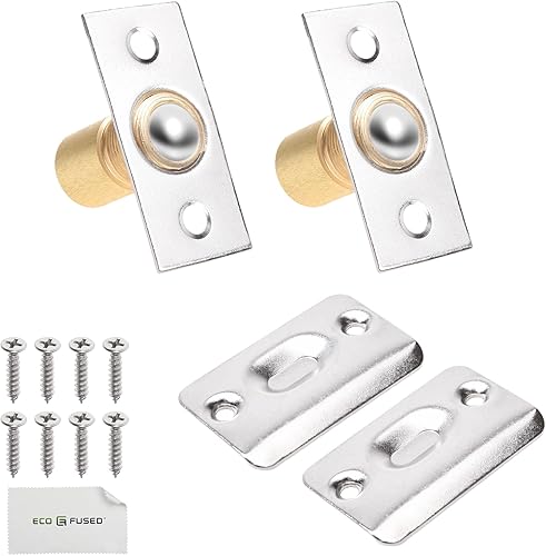 Eco-Fused Chiusura a Sfera Regolabile per Porta - Serratura con Cuscinetti a Sfera in Nichel Spazzolato con Molla - Compatibile con la Maggior Parte delle Porte - Armadi, Cucine, Portefinestre - Honorern