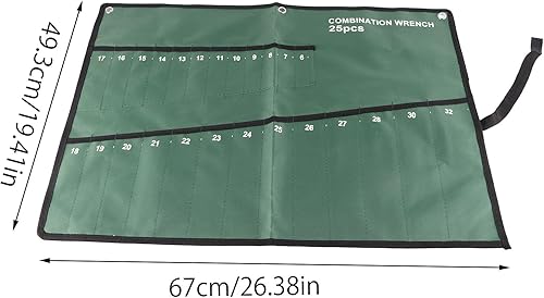 Borsa per Set di Chiavi in ​​Tela, Custodia per Chiavi a Chiave Multitasca, Custodia per Chiavi Combinate per Attrezzi, Custodia per Il Trasporto degli Attrezzi(25 Tasche) - Honorern