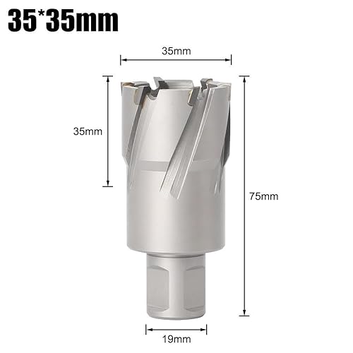 Fresa anulare TCT, diametro 12-60 mm, profondità di taglio 35 mm, punta da trapano magnetica, gambo Weldon, sega a tazza in metallo con punta in carburo di tungsteno(24X35) - Honorern