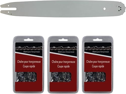 Barra Guida 40 cm (16 Pollici) + Set di 3 Catene 55 Maglie - Compatibile con motoseghe STIHL MS 181 e 211 - Honorern