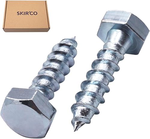 SKIR'CO Viti per legno a testa esagonale DIN 571 in acciaio zincato M10 x 300 mm, 6 pezzi - Honorern