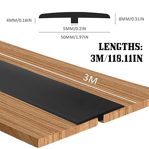 Profilo di transizione, profilo a T, autoadesivo, 5 × 300 cm, listello per porte e pavimenti di collegamento di piastrelle in laminato (rovere giallo, 5 cm × 3 m) - Honorern
