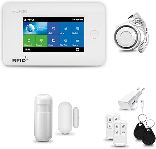 HXA006 Antifurto casa wireless WiFi + GSM con radio sirena | Kit allarme casa senza fili: 3x rilevatori di movimento, 3x sensori di allarme per finestre/porte | Per Casa, Appartamento - Honorern