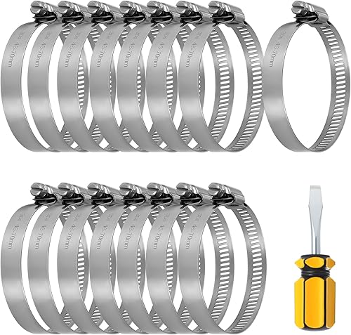 Fascette stringitubo regolabili in acciaio inox, assortimento di morsetti per tubo del carburante, per tubature dell'acqua, per applicazioni idrauliche e meccaniche (28 pezzi, 14-44 mm) - Honorern