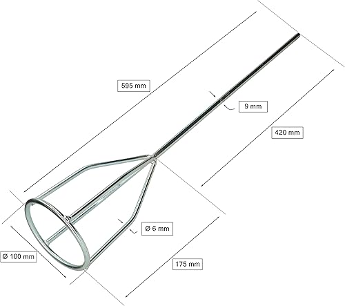 KOTARBAU® Mixer per miscelatore, 80 mm, per intonaco, malta, colla, colori per intonaco, miscelatore a chiocciola, miscelatore a raggi - Honorern