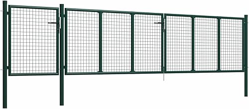 Cancello per Giardino in Acciaio 500x75 cm Verde,Cancello per Giardino,Cancelli ad Anta Battente,Cancello per Giardino Esterno-144316 - Honorern