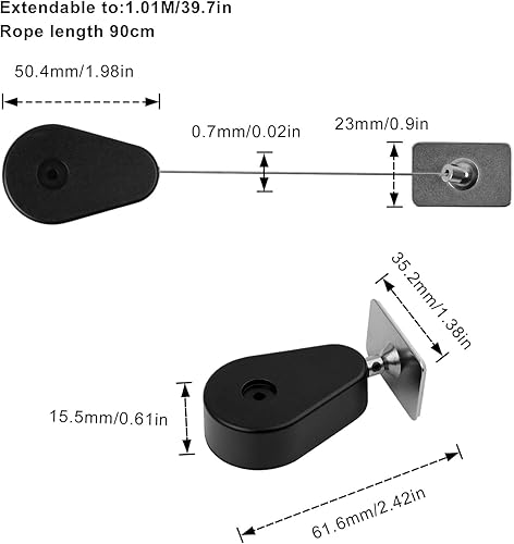 Chiudiporta Automatico, KLEHOPE Chiudiporta con Cavo da 90 cm, Casa Utilizzo Chiudiporta Automatico con Coulisse, Installazione Senza Foratura, Adatto Alla Maggior Parte Delle Porte di Casa - Honorern