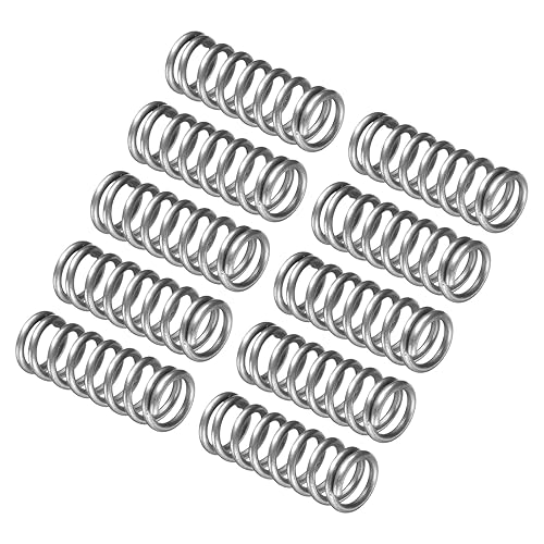 QUARKZMAN Piccolo Compressione Molla x 10pz Molla Acciaio Estensione Molla per Famiglia Applicazioni, [ Argento Tono, 1mm Filo Diametro, 7mm OD, 20mm Gratis Lunghezza] - Honorern