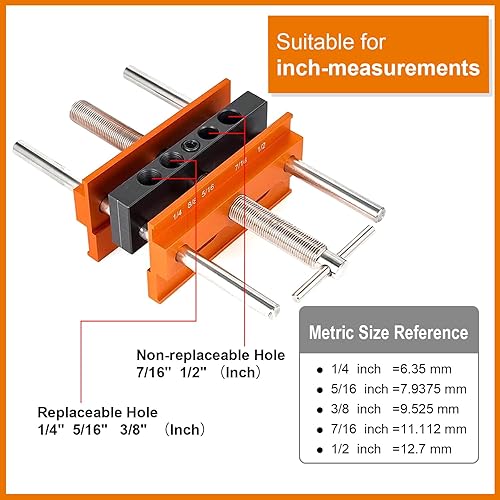 B-0109 1 Pezzi Dima per Spinatura Legno Dima per Fori a Tasca Dima per Fori Legno Tasselli Legno Spinatrice per Legno Dima Fori a Tasca Kit di Dima per Spinatura Legno Guida (Misura in pollici) - Honorern