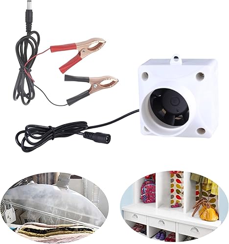 Ventola di scarico ad alta velocità da 12 V, diametro del tubo 50 mm, per ventilazione officina, 350 m³/ora, flussi d'aria, aspirazione aria, scarico casa o garage - Honorern