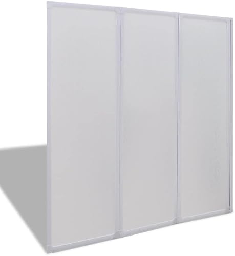 Parete Doccia Vasca 117x120cm 3 Pannelli Pieghevoli Articoli di Ferramenta, Prodotti Idraulici (4,55KG) - Colore: Bianco - Materiale: Alluminio - Honorern
