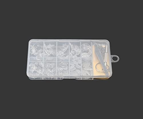 Tiardey 50 paia di naselli per occhiali, naselli in silicone antiscivolo, per occhiali, kit di riparazione occhiali con viti cacciavite e pinzette in scatola di immagazzinaggio - Honorern