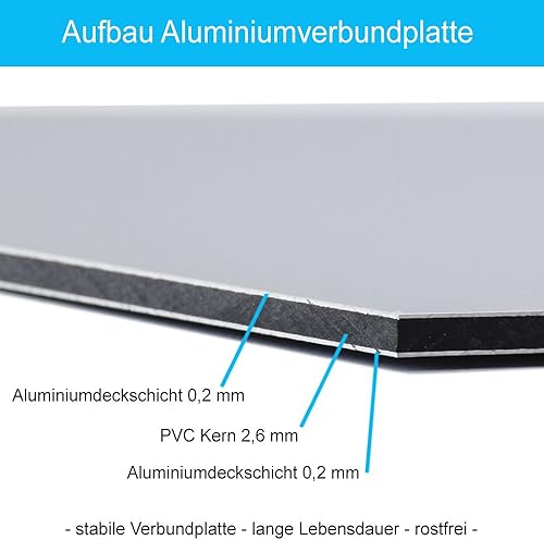 Cartello Attenzione videosorveglianza in più lingue in alluminio/dibond 200 x 300 mm – 3 mm di spessore - Honorern