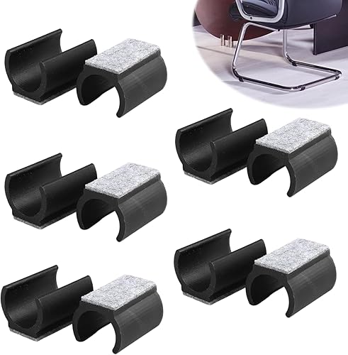 10 Pezzi Coprigambe Per Sedia In Silicone Manicotto A Forma Di U Manicotto Per Tubo Mobili Protezioni Passanti in Feltro Diametro 24-25 mm Per Il Pavimento Morsetto Per Sedia Cantilever Silencer - Honorern