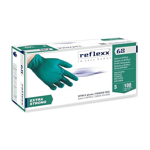 REFLEXX R68 300/1000 Guanti in nitrile VERDE - 6 GRAMMI senza polvere - VARIE TAGLIE OFFERTA - extrastrong usi chimici e meccanici (1000 pezzi Taglia XL) - Honorern