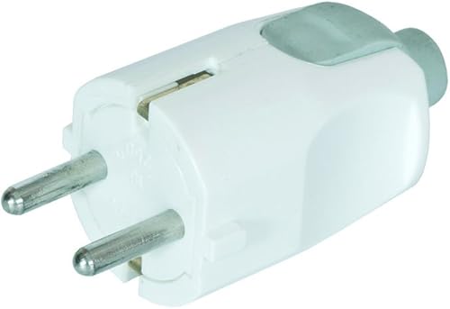 Spina Schuko ad angolo, con protezione contatto, spina 220 V angolare, bianca, IP20 16A ~ 250 V - Honorern
