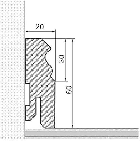 Battiscopa in legno massello – Profilo Berlino bianco RAL9010 laccato 80 x 20 x 2.400 mm - Honorern