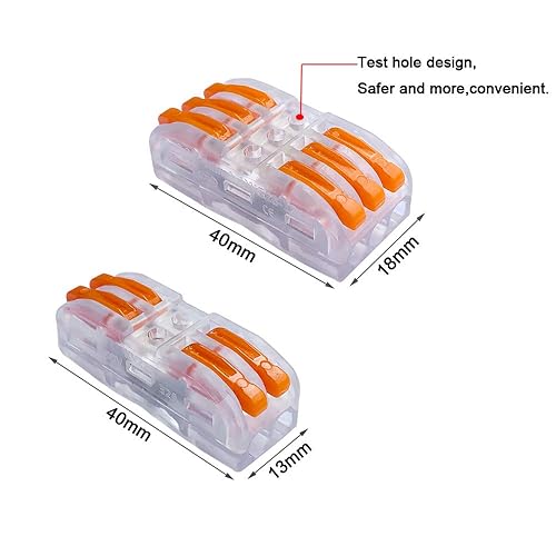 30Pcs KV212 / KV313 Leva-Dado Cavo Connettori Set, Bilaterale Trasparente Connettore Conduttore Compatto, Morsettiera Cavo Connettore Molla Rapido - Honorern