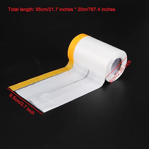 6 Pezzi Pellicola Adesiva per Mascheratura Telo Protettivo per Pittura 55cm*20m Teli Copritutto per Imbianchino Teli Copritutto Grandi per Dipingere Mobili Lavori - Honorern