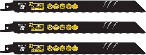 3 x SabreCut SCRS1122BF_3 225 mm 14 TPI S1122BF Lame per seghe a sciabola alternative per taglio veloce di legno e metallo compatibili con Bosch Dewalt Makita e molti altri - Honorern