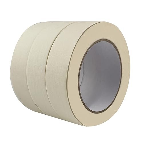 Nastro per Mascheratura Standard, Nastro Adesivo, Nastro in Carta per Mascheratura, Rimozione Senza Residui per 2 Giorni, Senza Solventi, per Mascheratura Pittura e Imbiancatura 50m x 30mm - Honorern