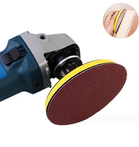 10 Dischi Abrasivi Platorello per Smerigliatrice Carta Vetrata per Levigatrice Accessori Trapano Carta Vetrata a Strappo, 115mm, Grana 120, 10 Pezzi, 4,5' pollici - Honorern