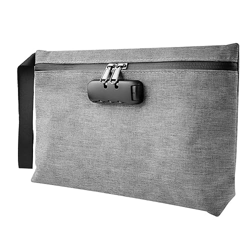 29,5 × 19,5 Borsa Antiodore, con Password, Impermeabile e Antiodore Borsa Portaoggetti, Borsa Portaoggetti Isolante, Adatta per Riporre Accessori e Portaoggetti da Viaggio (grigio) - Honorern