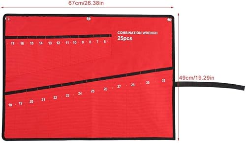 Borsa Arrotolabile, Multi-Pocket Roll Up Tools Borsa di stoccaggio Chiave per Chiave Pinza Organizer per Tela Organizzatore(25Pocket) - Honorern