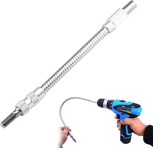 Prolunga Flessibile per Trapano E Avvitatore, 200mm x 1/4' Attacco Esagonale Albero Flessibile Prolunga Trapano, 360° Rotazione Flexible Extension per Riparazioni in Spazi Ristretti - Honorern