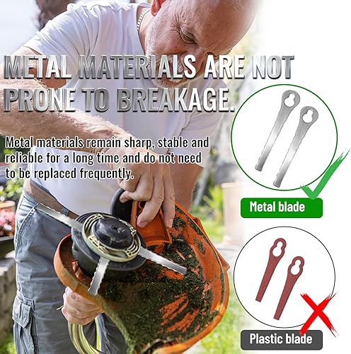 Lame per Tagliaerba, dellyy 10 Pezzi Lama per Tagliaerba in Metallo, Lame per Decespugliatore, Ricambio per Tagliaerba, Erba Tagliabordi Lame di Ricambio - Honorern