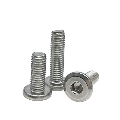 Viti a testa piatta M6 x 10 mm a testa piatta a testa svasata in acciaio inox 304 con flangia a testa cilindrica (confezione da 2) - Honorern