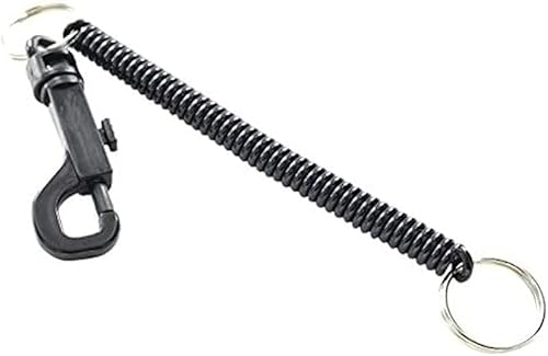 Merriway BH03758 Portachiavi a Moschettone in Plastica, con Cordino a Spirale, Nero, Taglia unica - Honorern