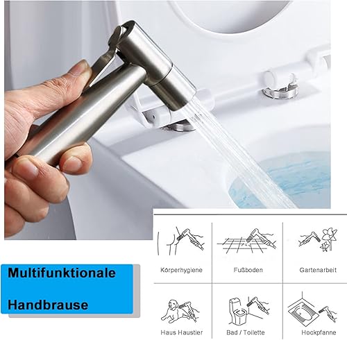 Doccetta per Bidet, Soffione doccia per WC in Acciaio Inossidabile, Soffione per Bidet per WC, Ugello per Pistola a Spruzzo per WC, Spruzzatore per Bidet Manuale per la Pulizia di WC, Bagno - Honorern