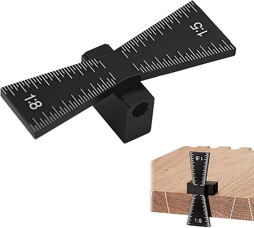 Strumento a Coda di Rondine,Marcatura della Coda di Rondine in Lega di Alluminio,Marchio di Coda con Scala,Strumento per la Lavorazione del Legno a Coda di Rondine 1:5/1:8 Tokaneit - Honorern