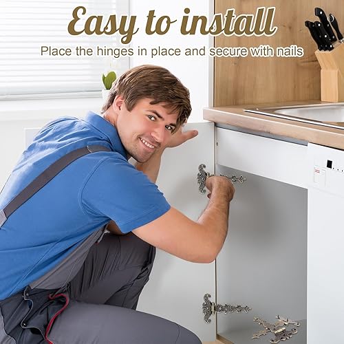 4 Pezzi Bronzo Antico Cerniere, Cerniere Decorative In Bronzo Retrò, Cerniera a T In Lega Di Zinco, Cerniere Antiche, Cerniere Decorative, Cerniere Decorative In Bronzo (4,45 * 2,72 Pollici) - Honorern